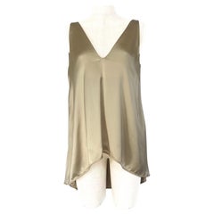 OLD CÉLINE Phoebe Philo Cream Silk Satin Sleeveless Top