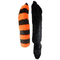 Prada Spring 2011 Runway Orange and Black Striped Fox Fur Stole / Scarf