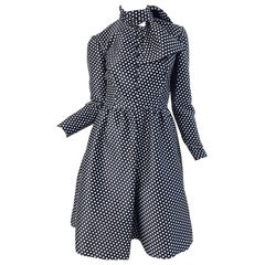 1960s Geoffrey Beene Black and White Vintage 60s Silk A Line Vintage 60s Dress