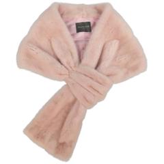 MONIQUE LHUILLIER Size Dusty Rose Pink Mink Fur Wrap Stole
