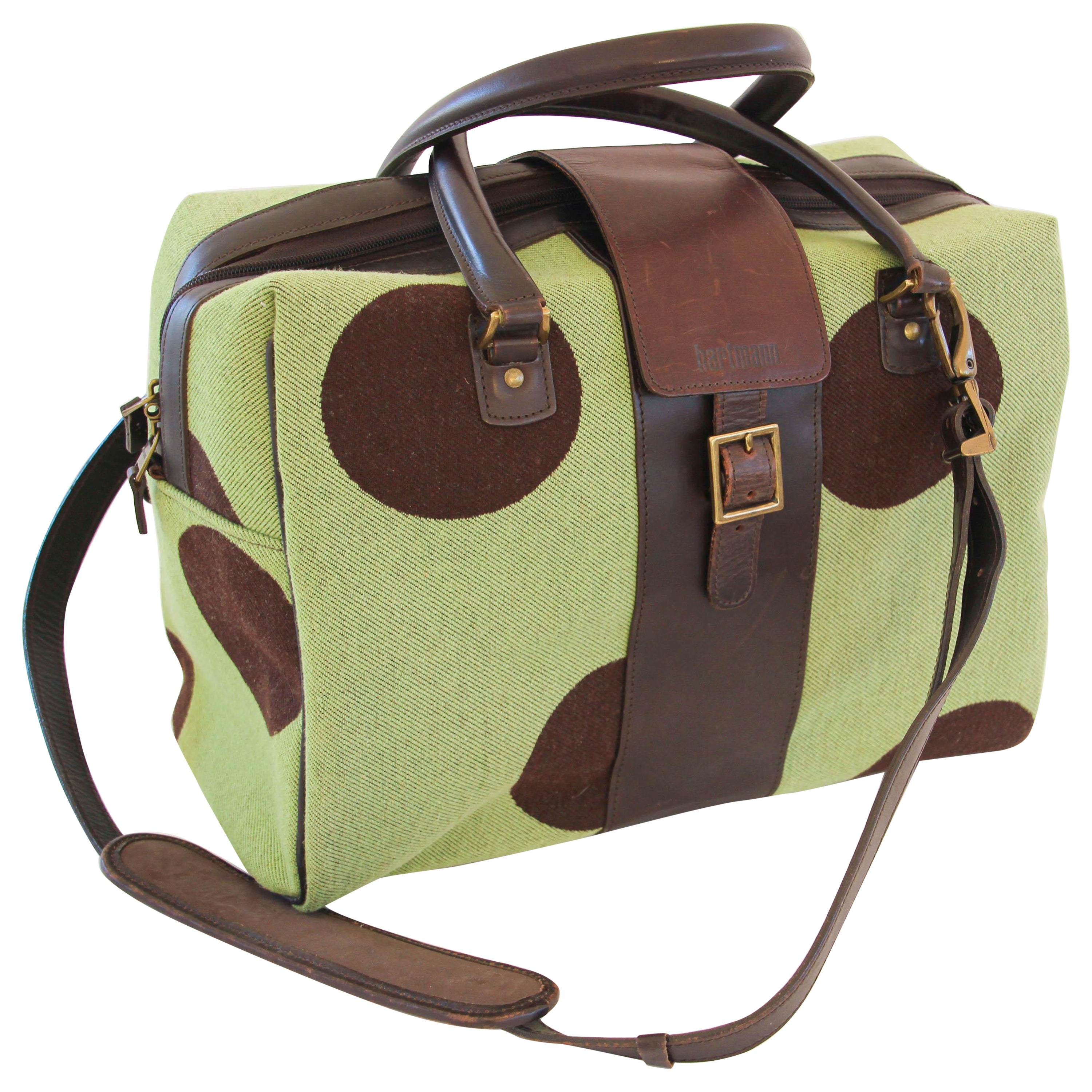 Hartmann Retro Carry-On in Apple Green with Polka Dot