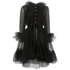 Yves Saint Laurent tulle and lace cocktail dress, circa 1980 at 1stDibs