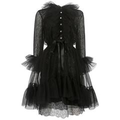 Yves Saint Laurent tulle and lace cocktail dress, circa 1980 7