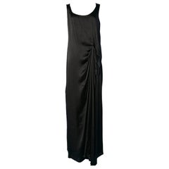 Ärmelloses schwarzes Abendkleid, drapiert an der Seite Lanvin par Alber Elbaz NEU