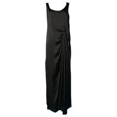 Sleeveless black evening dress drape on the side Lanvin par Alber Elbaz NEW 