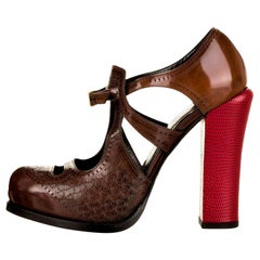 Fendi Karl Lagerfeld F/W 2011 - Escarpins à plateforme en cuir Taille 37,5 $1975