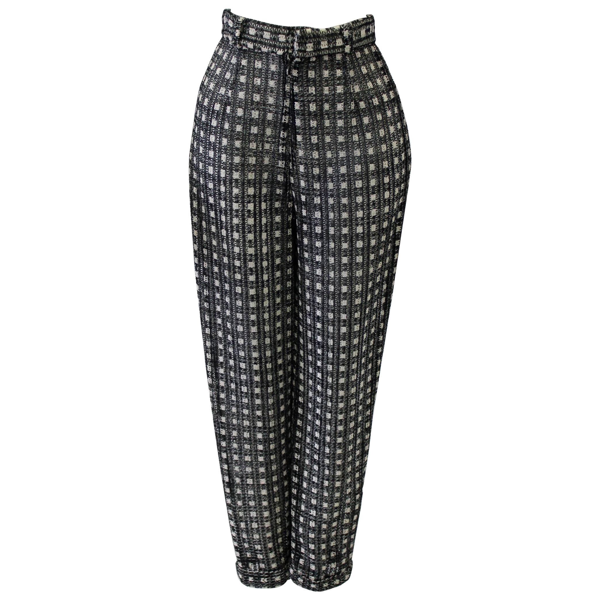 One Of A Kind Gianni Versace Couture Punk Checked Pants Fall 1993 For Sale