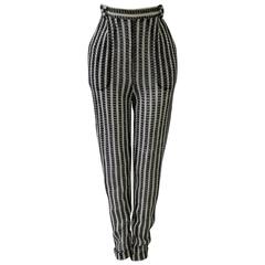 Unique Gianni Versace Couture Punk Striped Pants Fall 1993