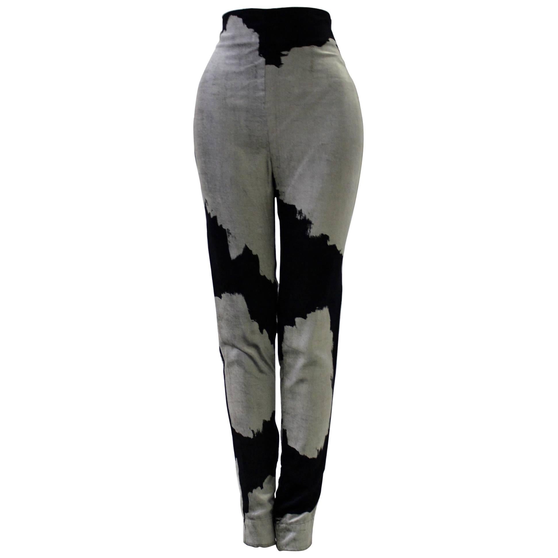 Rare Gianni Versace Couture Printed Pants Fall 1990 For Sale