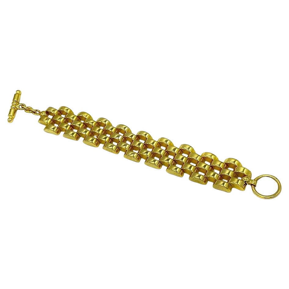 Italian Gold-tone Link Bracelet For Sale