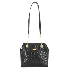 80s Gianfranco Ferré Vintage black crocodile leather bag