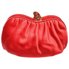 Judith Leiber Satin Clutch with Butterfly Closure 7
