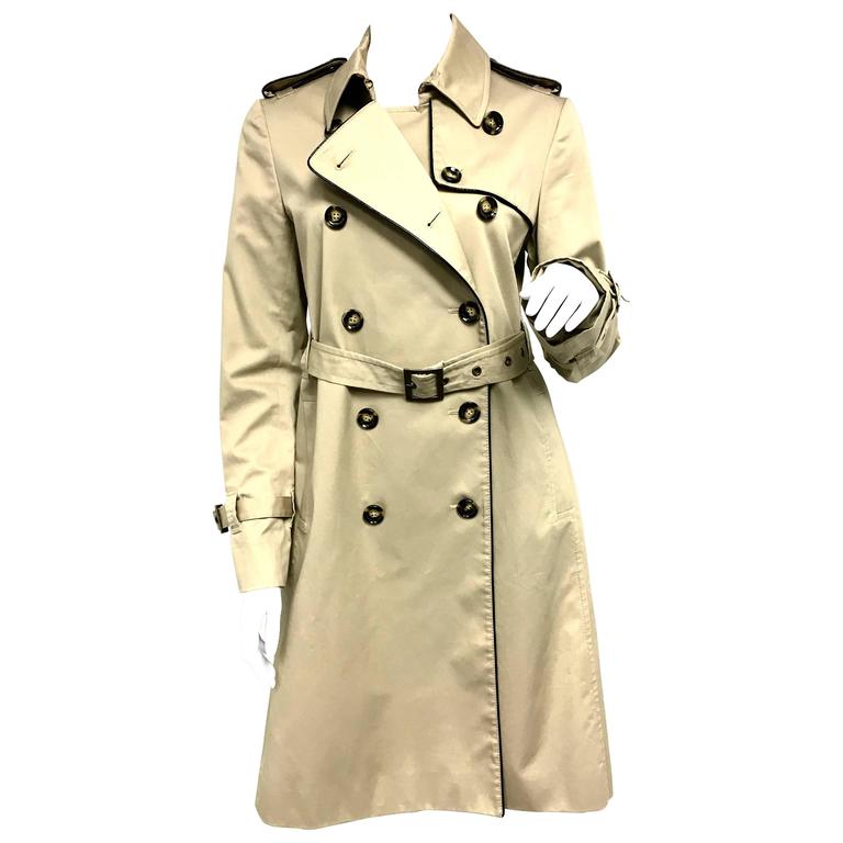 RED Valentino Khaki Trench Coat with Bow and Lace Detail New Size 6 at ...