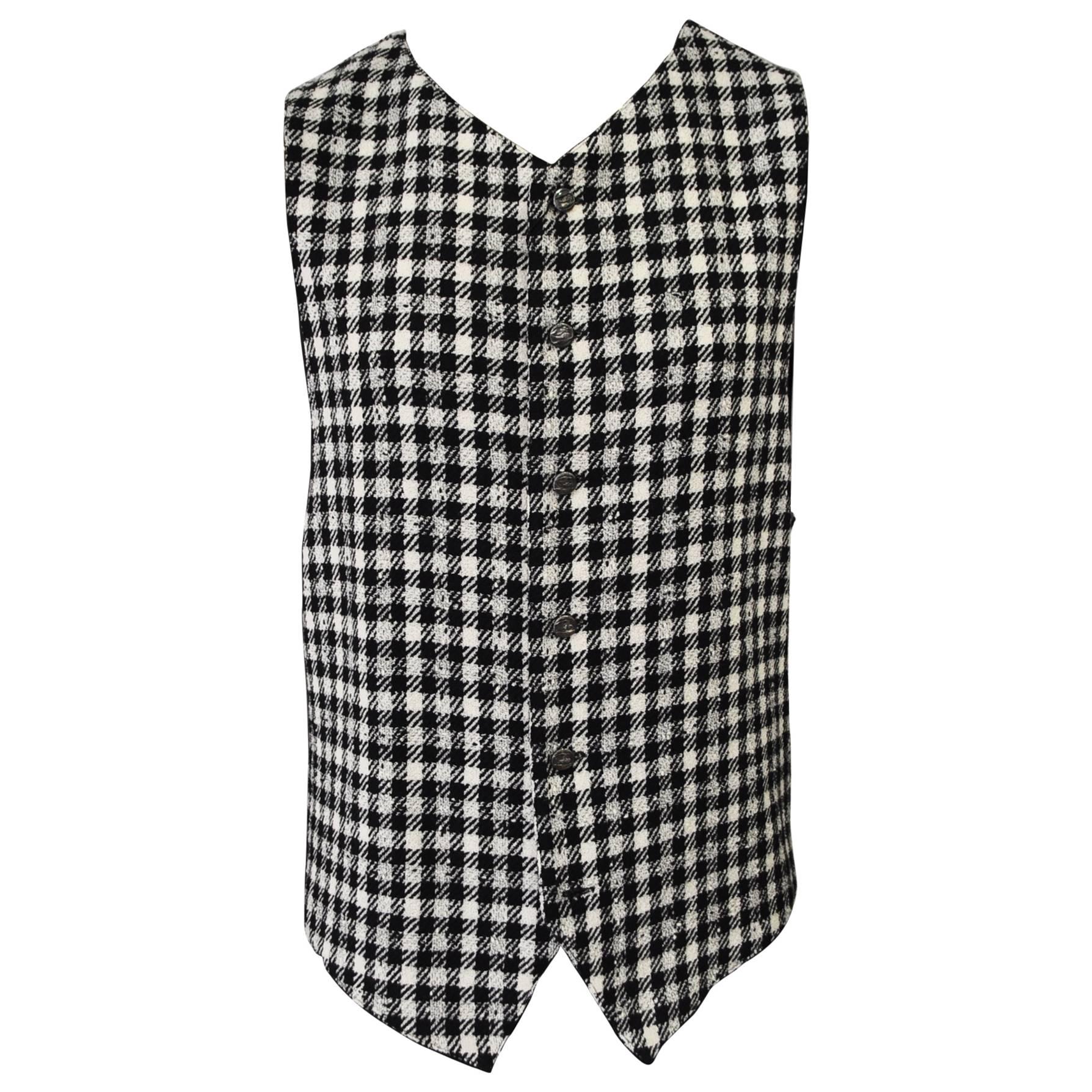 Rare Istante by Gianni Versace Checked Waistcoat Fall 1994 For Sale