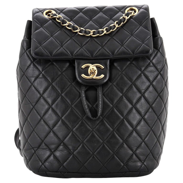 Chanel Black Lambskin Quilted Mini Urban Spirit Backpack