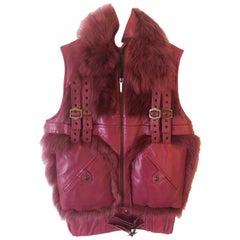 Used Christian Dior by John Galliano 2003 F/W Runway Fox Fur and Lambskin Vest