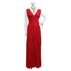 ALEXANDER McQueen RED LONG EVENING DRESS size EU 38