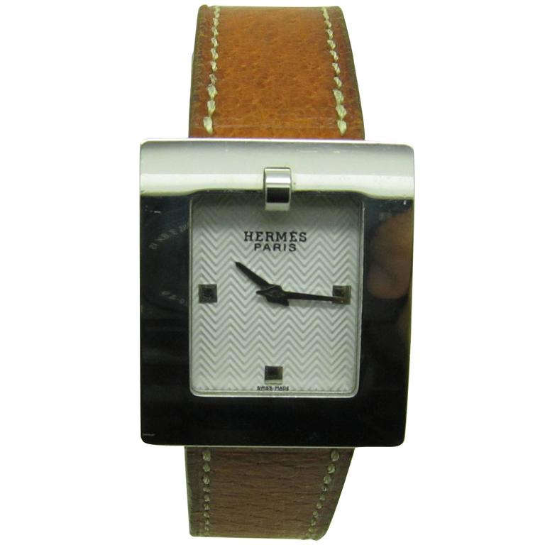 Hermes Belt Watch in Stainless Steel and Leather Band (D) at 1stDibs hermes cape cod belt