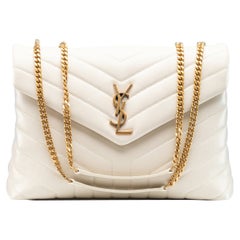 Yves Saint Laurent LouLou Bag Medium Quilted Leather Ivory