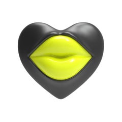Naimah Love Lips Rouge Single Earring, Neon Yellow
