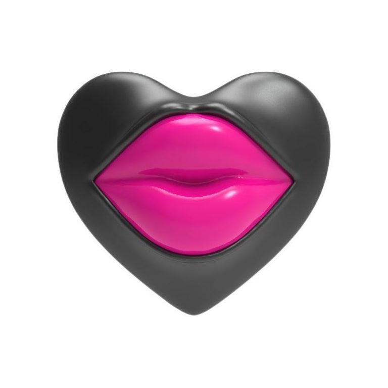 Boucle d'oreille unique 'Love Lips Rouge', rose néon, de Naimah en vente