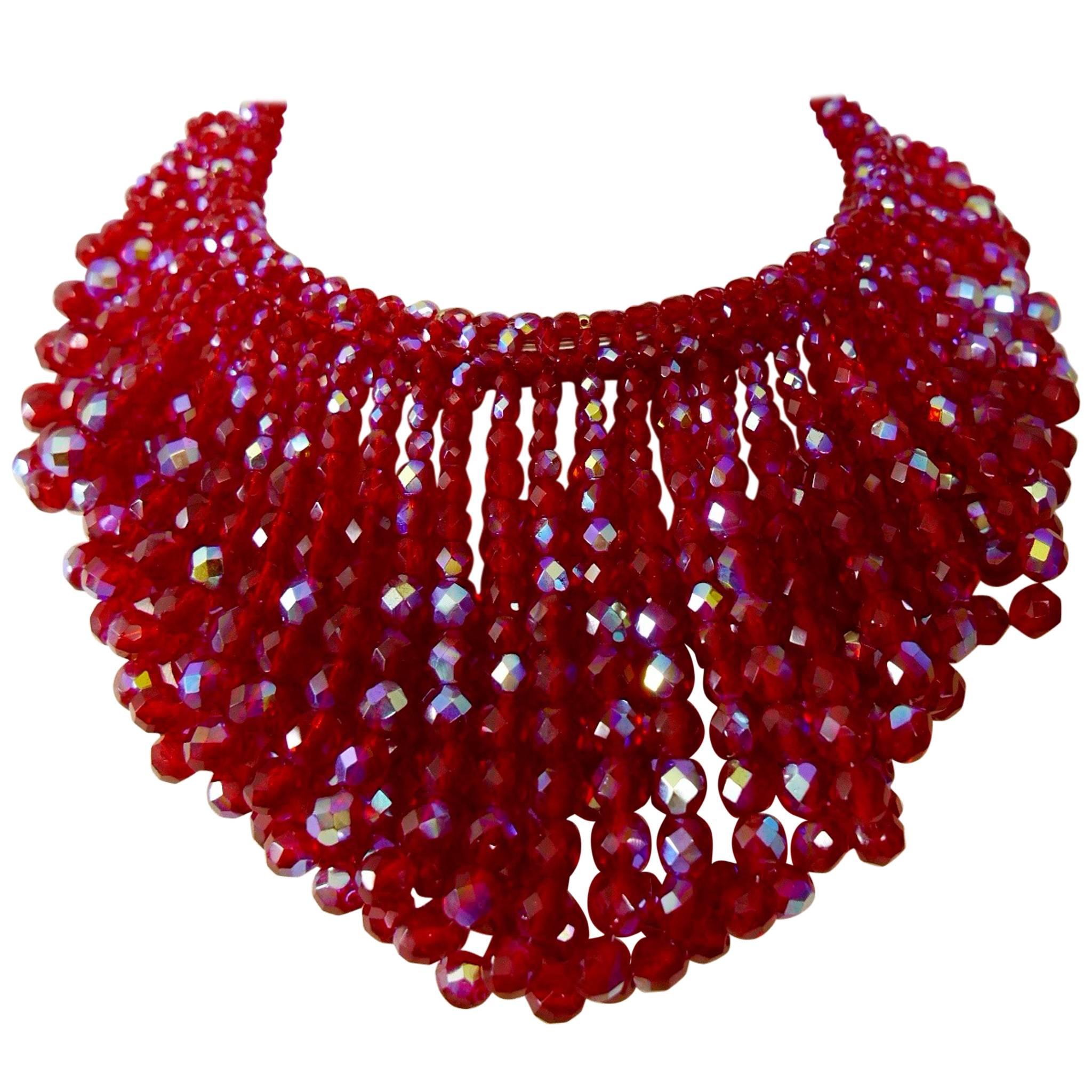COPPOLA e TOPPO Italian Collector's Piece 60s Crystal Faceted Beaded Necklace