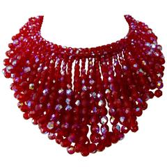 Retro COPPOLA e TOPPO Italian Collector's Piece 60s Crystal Faceted Beaded Necklace