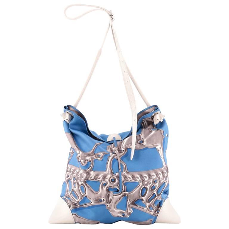 Hermes Silky City Printed Silk and Leather PM