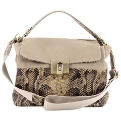Lanvin For Me Double Carry Python Embossed Leather Medium