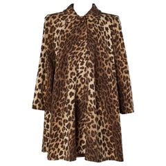 Animal printed "A" line wool and cashmere coat Gaetano Navarra 