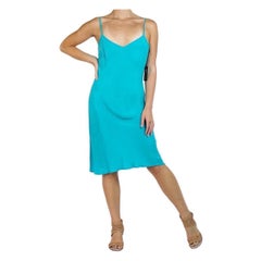 Morphew Collection Aqua Blue Cold Rayon Bias Maxi Slip Dress