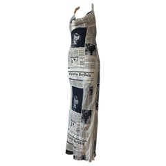 Used Dior by John Galliano newspaper runway silk dress