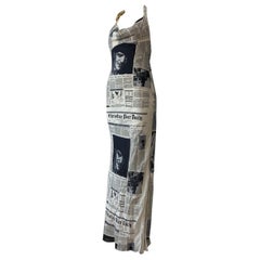 Dior by John Galliano newspaper runway silk dress