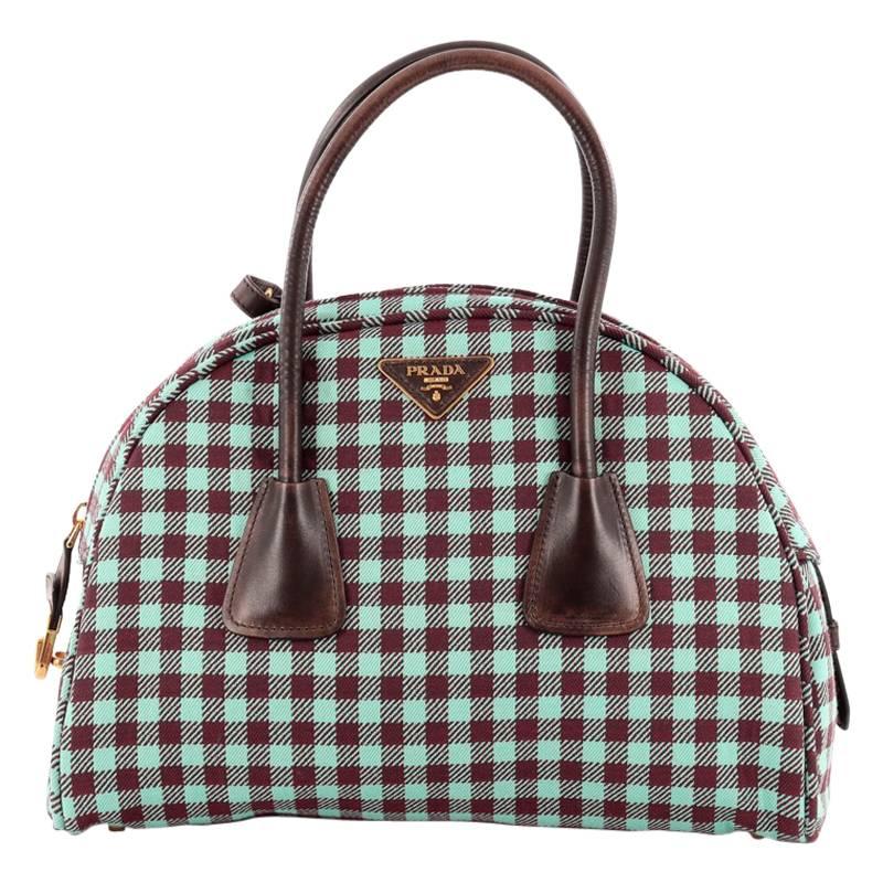 Prada Vichy Vintage Bowler Jacquard Large