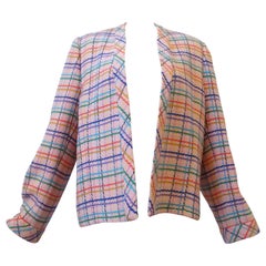 Retro 1980s Valentino Pastel" Rainbow" Tweed Jacket