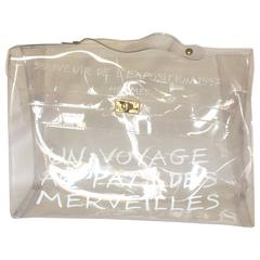 Vintage Hermes a rare transparent clear vinyl Kelly bag, Japan limited Edition.