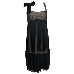 D&G by Dolce & Gabbana Black Sheer Silk Cocktail Dress 