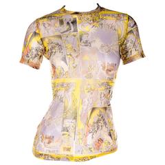 Vintage Jean Paul Gaultier 1995 "Virus Man" Sheer Comic Top