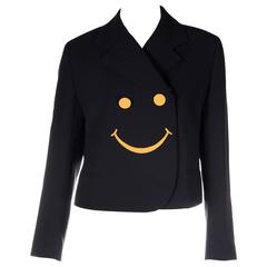 Vintage Moschino Smiley Face Cropped Jacket