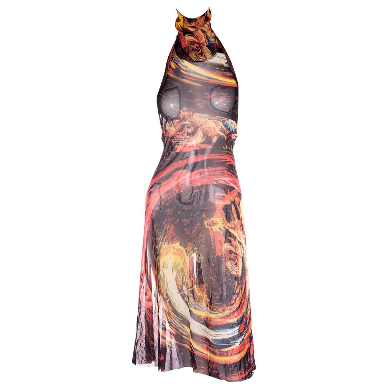 Jean Paul Gaultier Sheer Turtleneck Dress For Sale