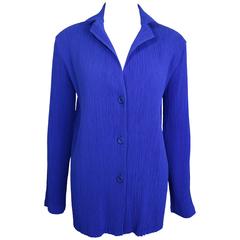Issey Miyake Blue Pleated Jacket 9