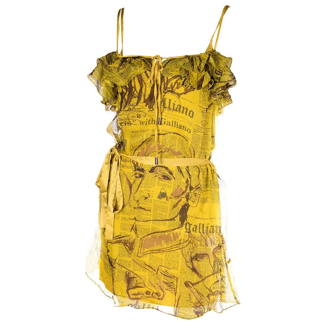 John Galliano Newspaper Print Dress