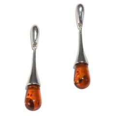 Vintage Amber Drop Earrings