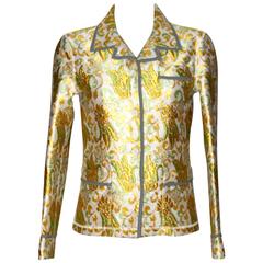 Prada Brocade Blazer - Green Gold OffWhite - Runway Pattern - FR 38 10