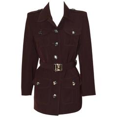 Yves Saint Laurent Safari Jacket - Aubergine Color - FR 38 11