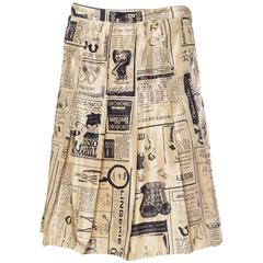 Moschino Vintage Pin-Up and Lingerie Print Skirt