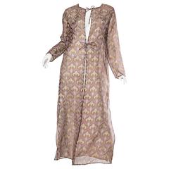 Metallic Hand Printed Sheer Silk Jacket 5