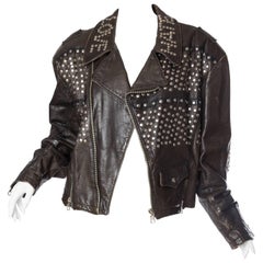 Iconic Jean Paul Gaultier Love Hate Studded Leather Jacket