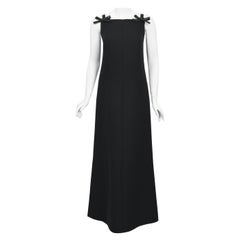 Archival 1960's André Courrèges Black Vinyl-Bows Minimalist Space-Age Mod Gown