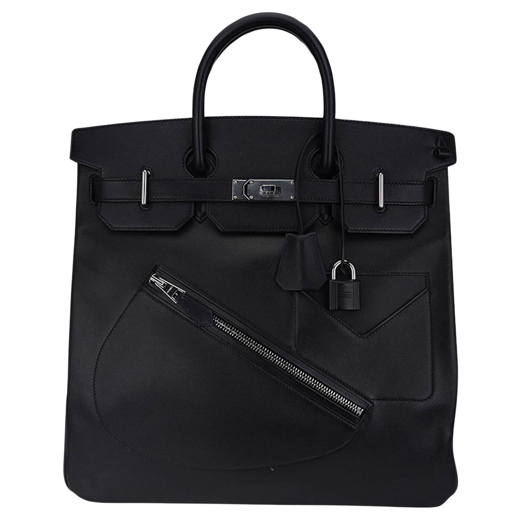 Hermes Rock Limited Edition HAC 40 Black Bag Volupto Leather Palladium Hardware